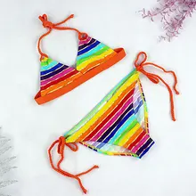 2016 New Children clothing Swimwear Baby Girls Kids Cartoon cute Bikini girls split Two Pieces swimsuit Bathing suit Beachwear