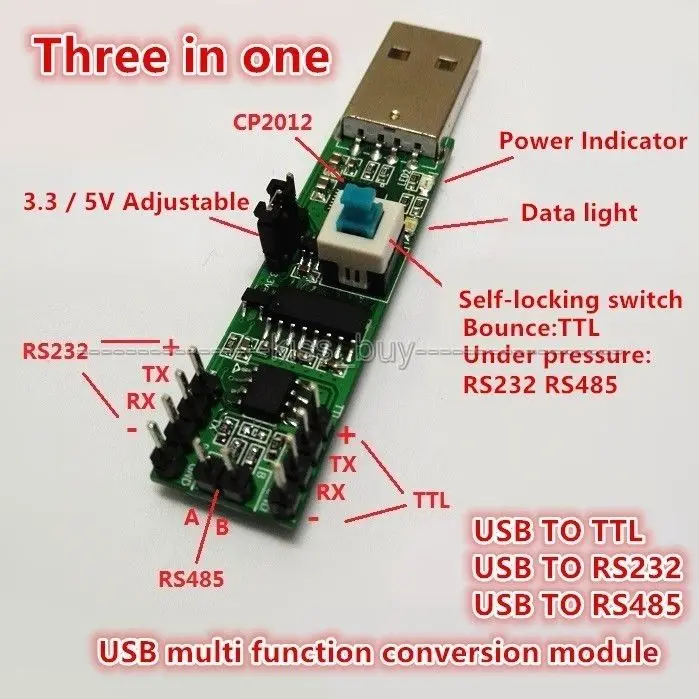 3 в 1 модуль последовательного порта USB RS232 TTL RS485 CP2102 для WIN10 Win8 Win7 VISTA WinXp Win2K|usb to|usb to