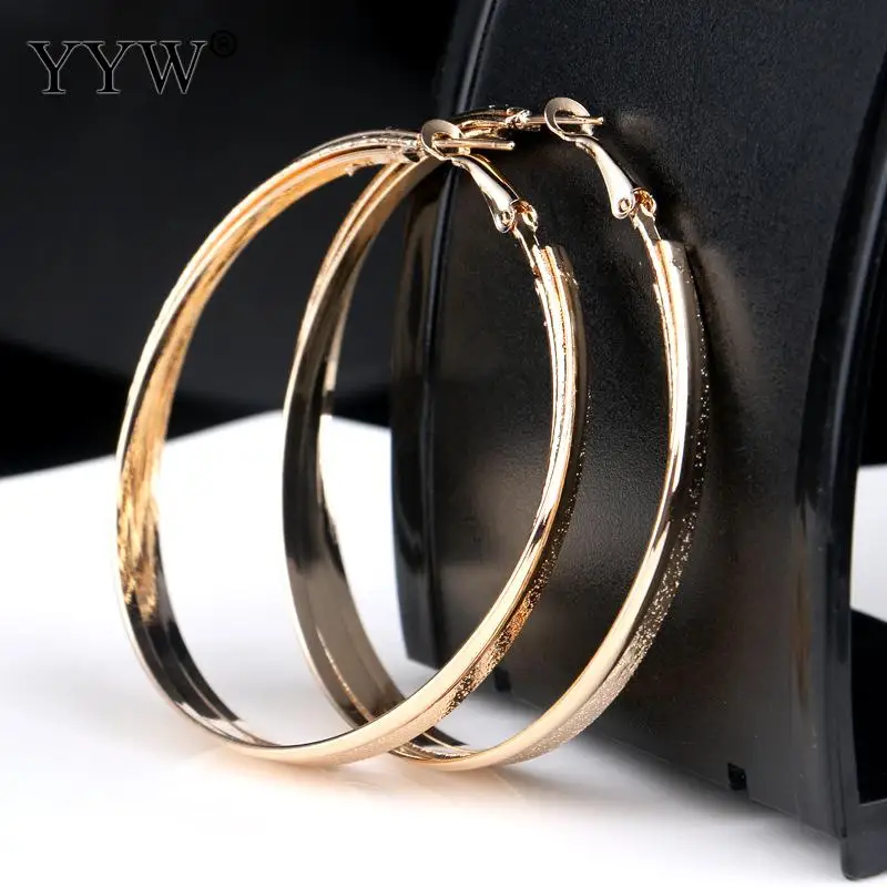Simple Gold/Silver Color Big Hoop Earring For Women Statement Fashion Jewelry Accessories Large Circle Round Earrings Female | Украшения и