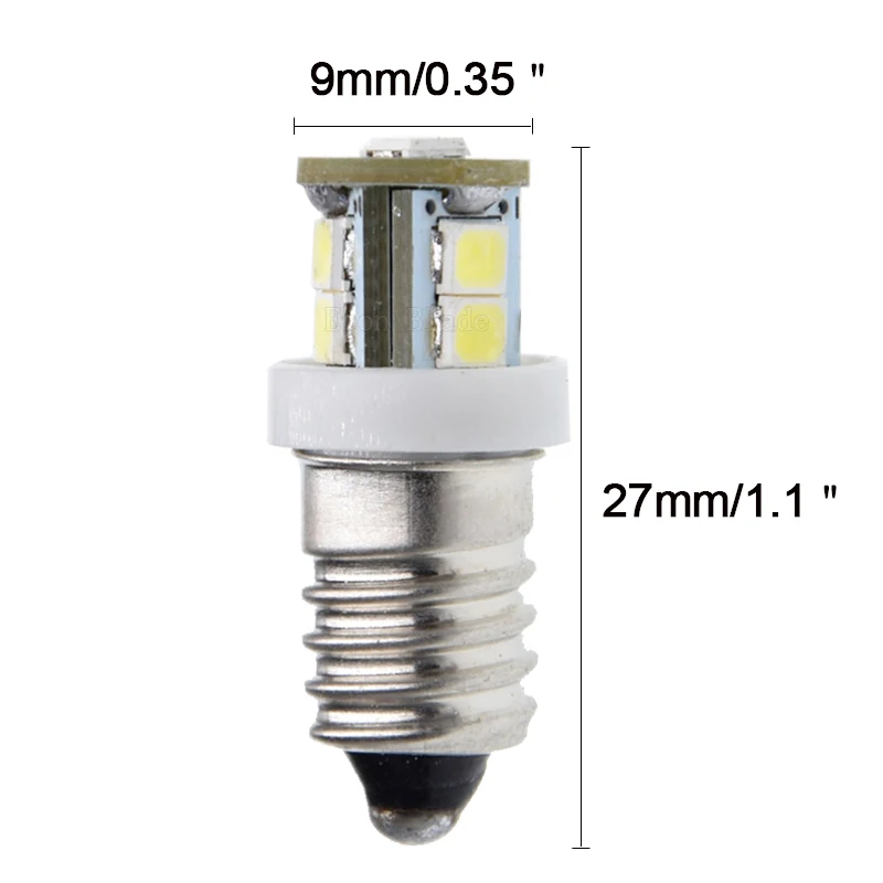 2 шт. E10 1W светодиодный светильник для фокусировки, сменный светильник, рабочий светильник, 2835 SMD 7 светодиодный, чистый белый, DC 6V