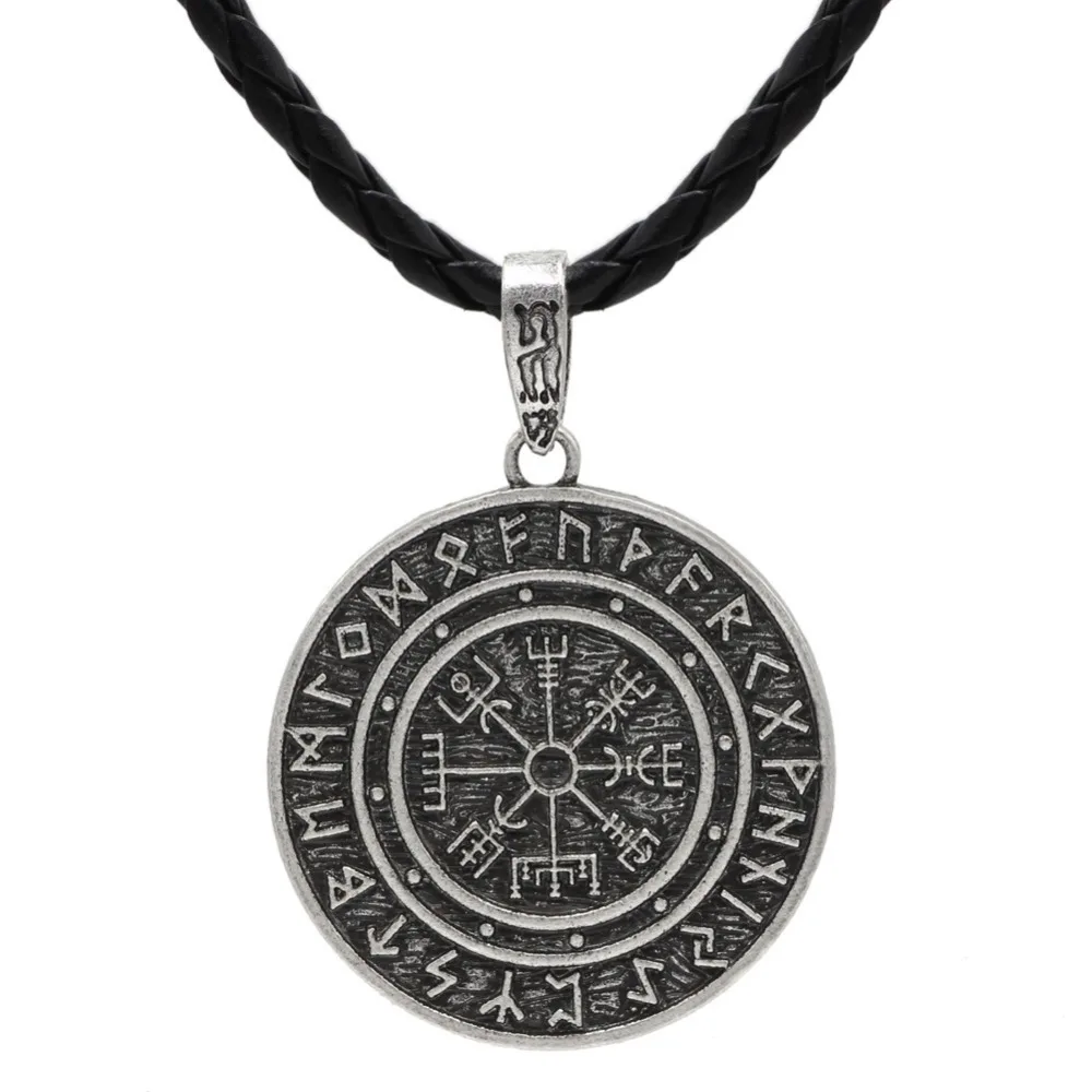 DASHI винтажный Valknut языческий амулет Vegvisir Viking восковой шнур скандинавский
