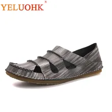 Мужские сандалии Винтаж мягкие кожаные сандалии Для мужчин удобные летние туфли