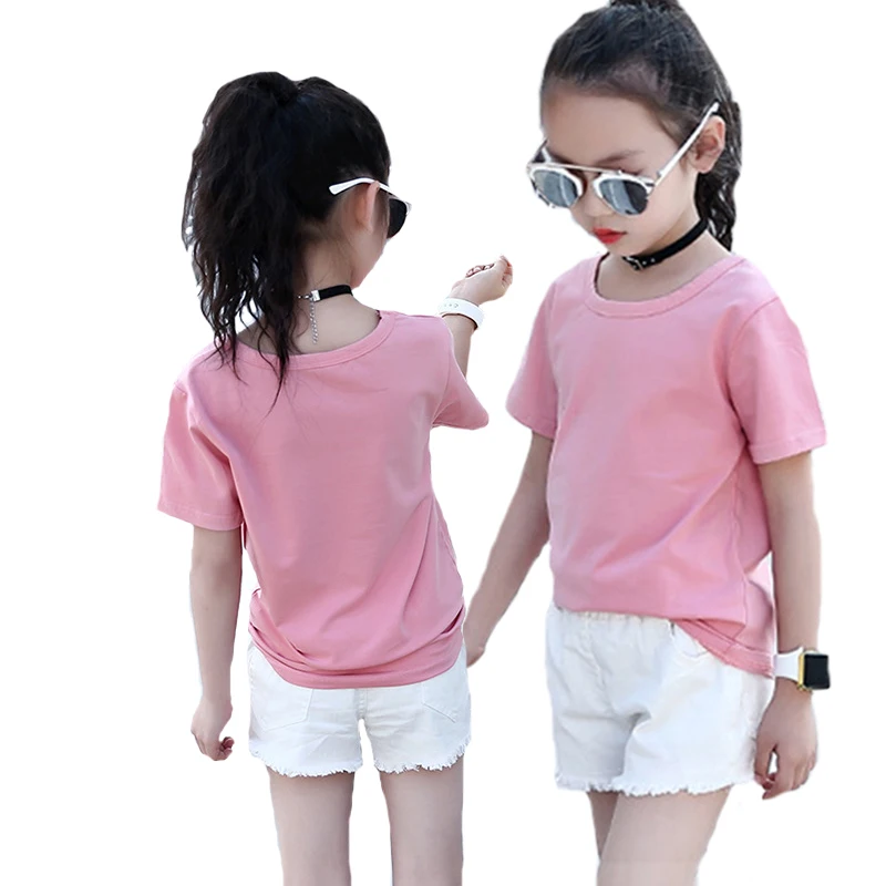 Летняя одежда для девочек Однотонная футболка с короткими рукавами в стиле Джокера детская одежда хлопковая качественная одежда для детей от 4 до 11 лет Лидер продаж