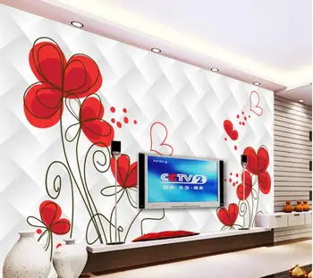 

3d wallpaper custom mural non-woven 3d room wallpaper 3 d TV setting wall hand-painted flowers photo wallpaper for walls 3d