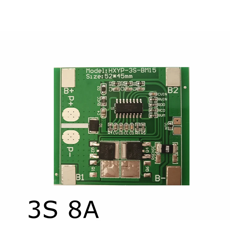 

New arrival 3S 8A BMS 12.6V Lithium battery protection board charging board Limiting 15A Prevent overcharge and over discharge