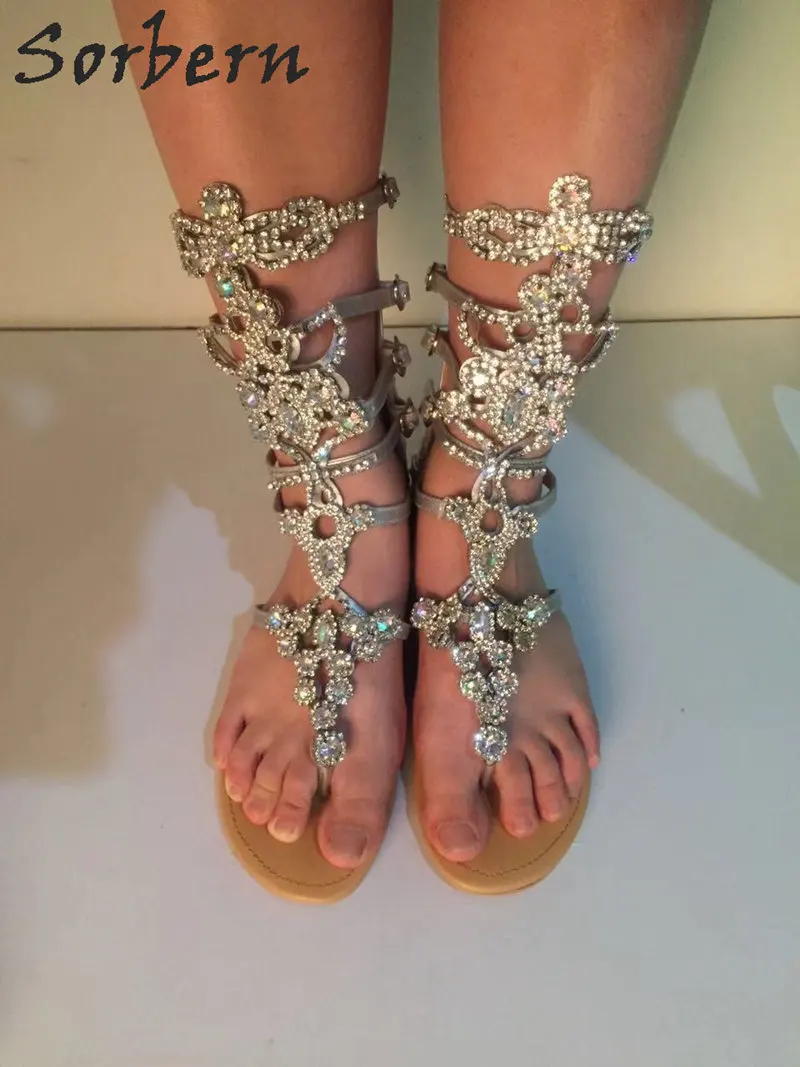 cheap rhinestone gladiator sandals