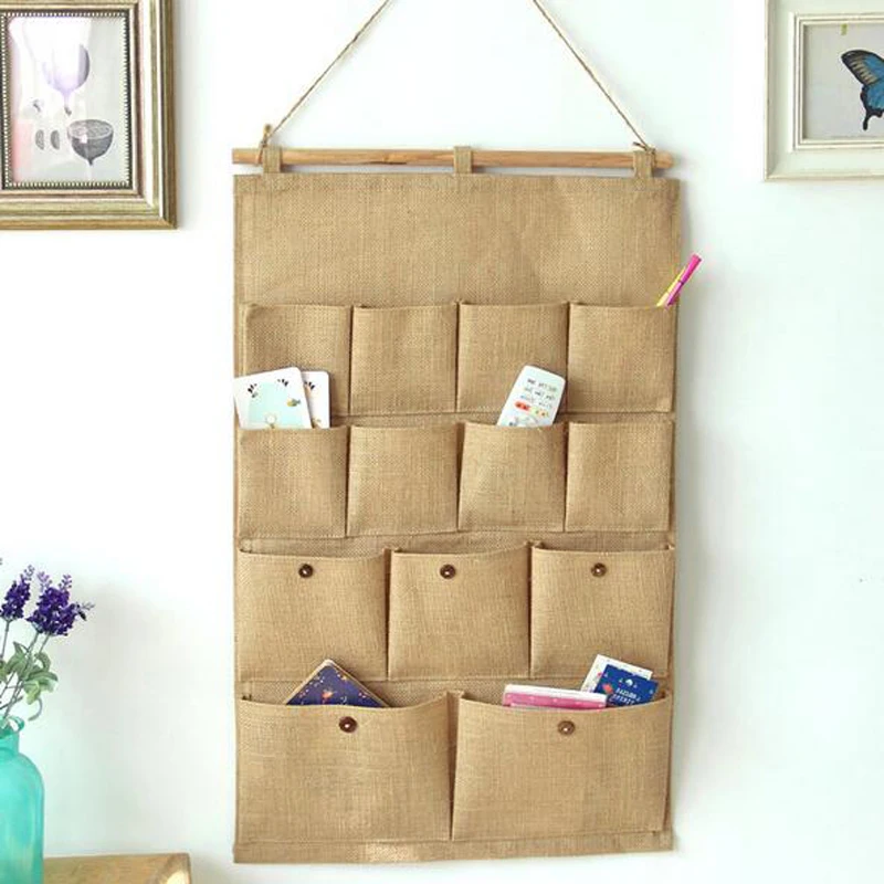 New Wall Sundry Fabric Cotton 13 Pocket Hanging Holder Storage Bags