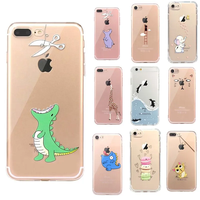 

Carcasa Case For Iphone 6 S for women dinosaur silicon Capas For iphone x xs 7plus 6 6s 7 8 plus case cover phone accessories