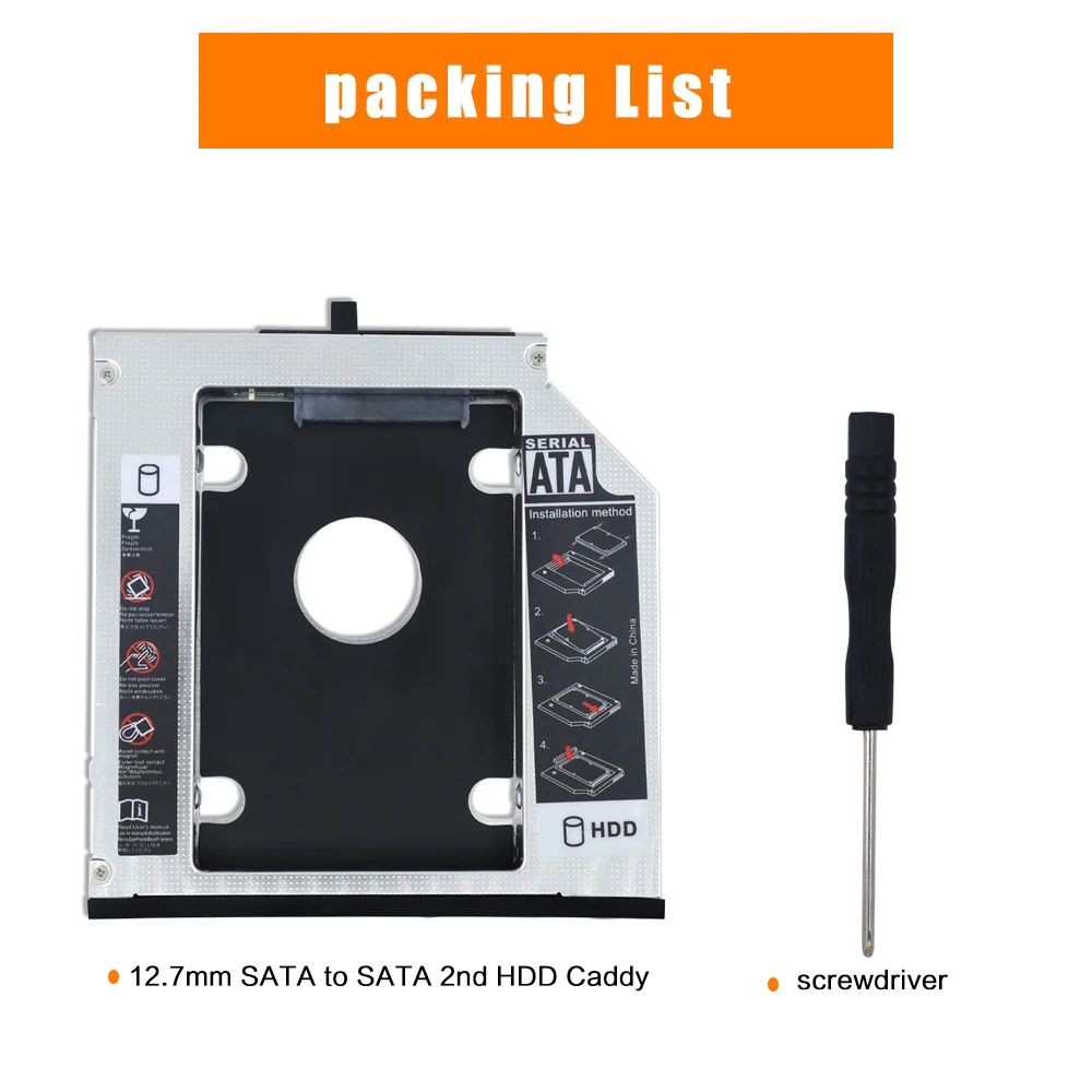 Tishricалюминий 12 7 мм 2 й HDD Caddy SATA 3 0 5 &quotSSD корпус Optibay для Lenovo ThinkPad T510 T520 T530 T420|Корпус