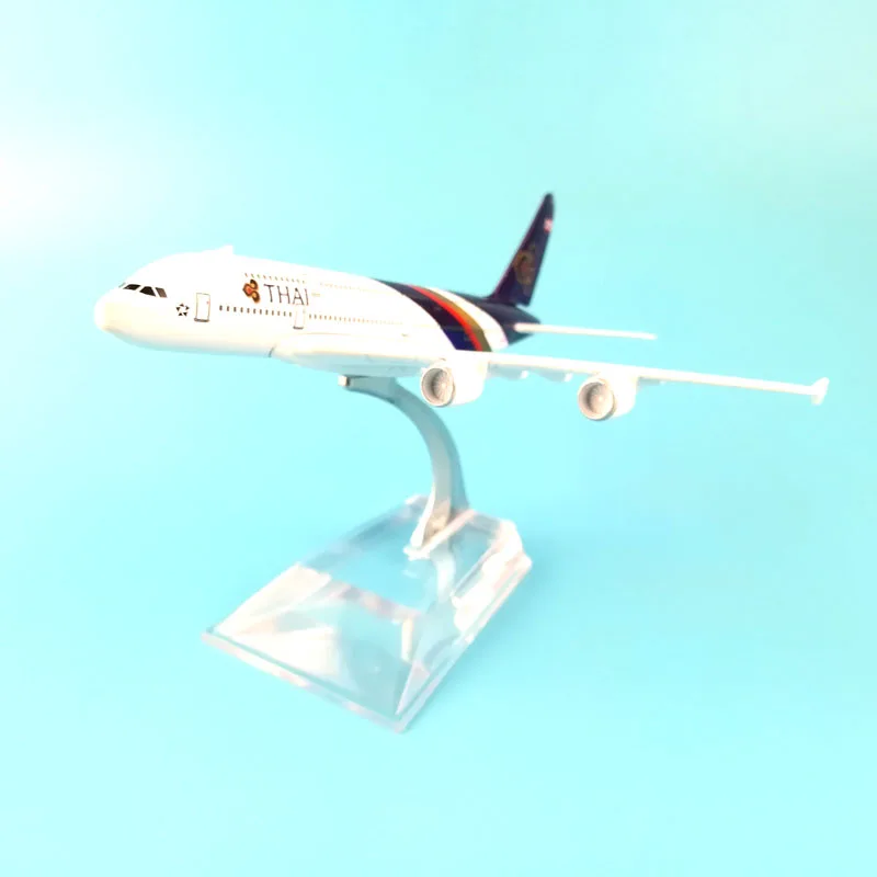 

16CM A380 THAI AIRWARY METAL ALLOY MODEL PLANE AIRCRAFT MODEL TOY DECORATION BIRTHDAY GIFT DESK TOY