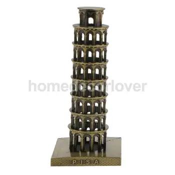 

Leaning Tower of Pisa Model Home Decor Metal Craft Furnishing Articles Famous Building Models 15.5CM