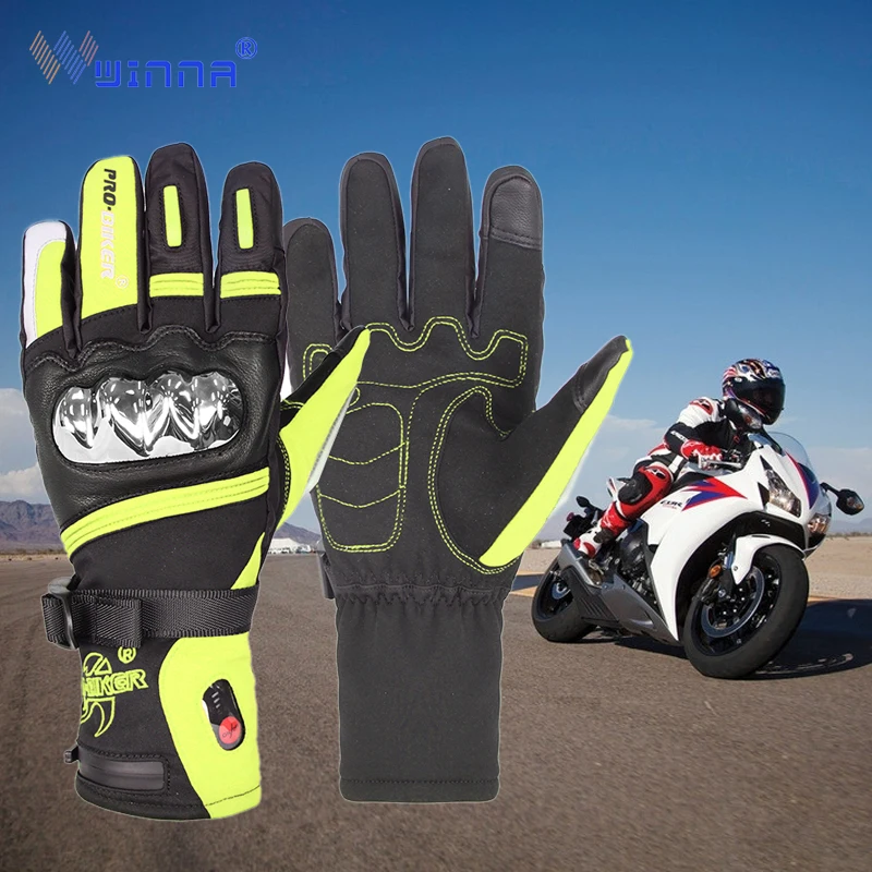 

Motorbike Heating GloveS 3 Level Temperature Control Heated Gloves 5 fingers and Hand Back Warming 40-65 C Gloves Men Women Use