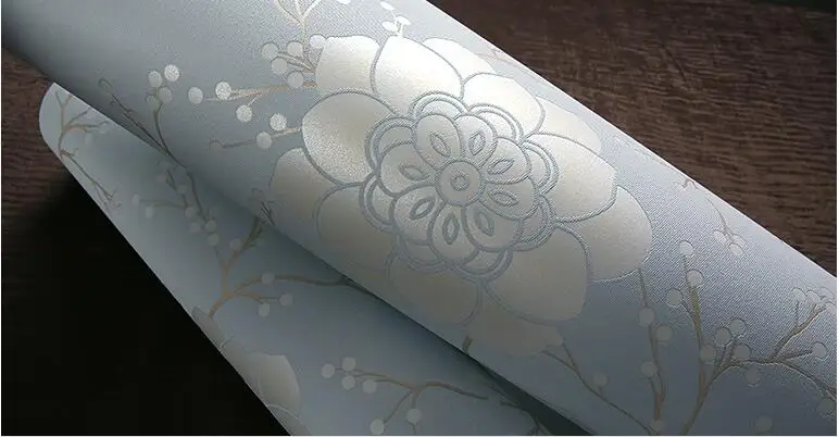 Waliicorners wallpaper High-grade flocking embossed non-woven wallpaper thickened cozy romantic wedding room background wallpaper 23 QQ20180115231503
