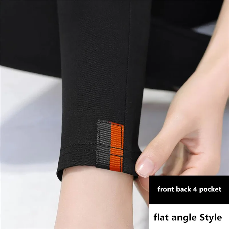 Flat Angle Style OLOME Весна Лето Новые леггинсы женские брюки-карандаш черные тонкие дышащие Фитнес Леггинсы эластичные по щиколотку-длина сексуальные леггинсы - Цвет: Flat Angle Style