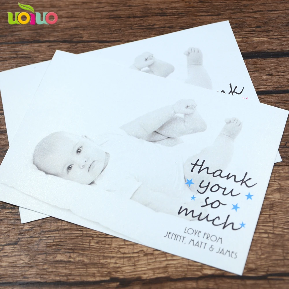 Cute baby christianing baptism paper printing thank you cards 100pcs