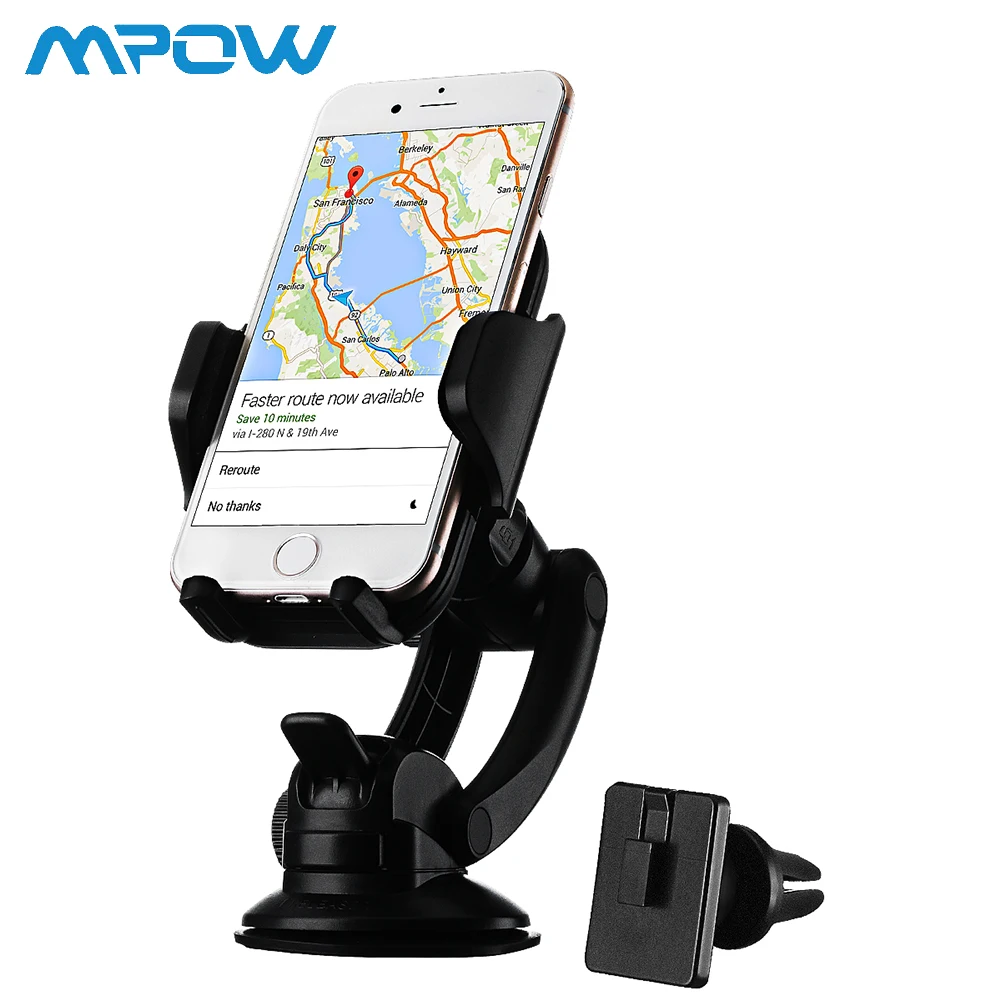 Mpow Приборная панель автомобиля Регулируемый держатель на лобовое стекло с универсальной вентиляционной подставкой вращение на 360 градусов Автомобильный держатель для телефона