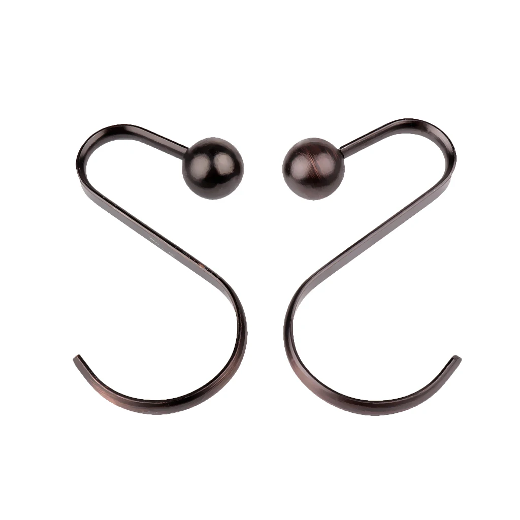 12 Piece Bathroom Iron Spherical Shower Curtain Hook Hanger Holder Bronze Decorative Antique Rack Home Ornaments