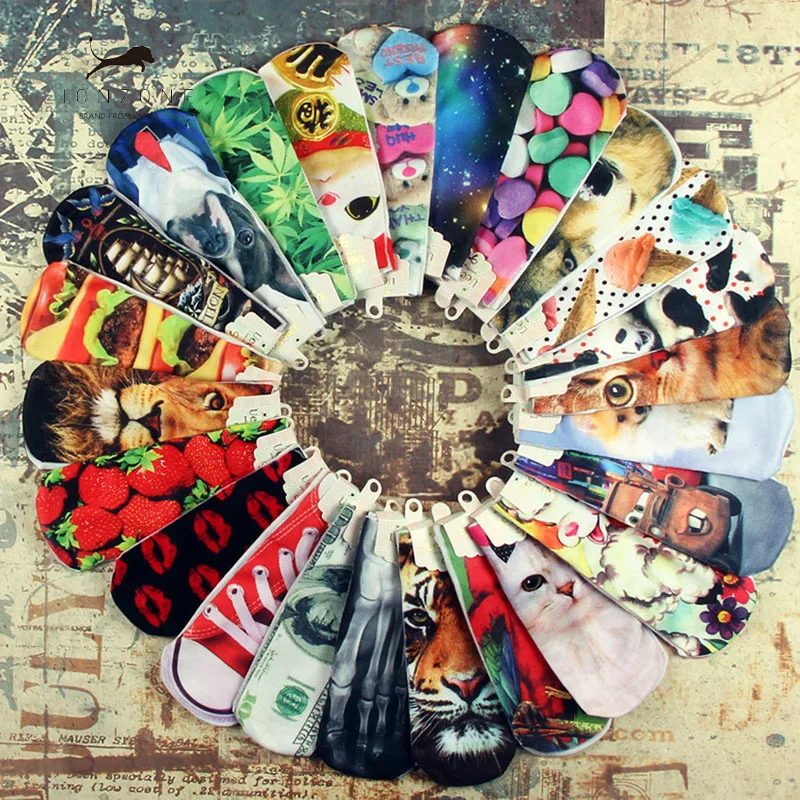 5Pairs/Lot Hot Sale 3D Prints Cute Socks Fashion Animals Combed Cotton Low Cut Ankle Short Art Socks For Ladies