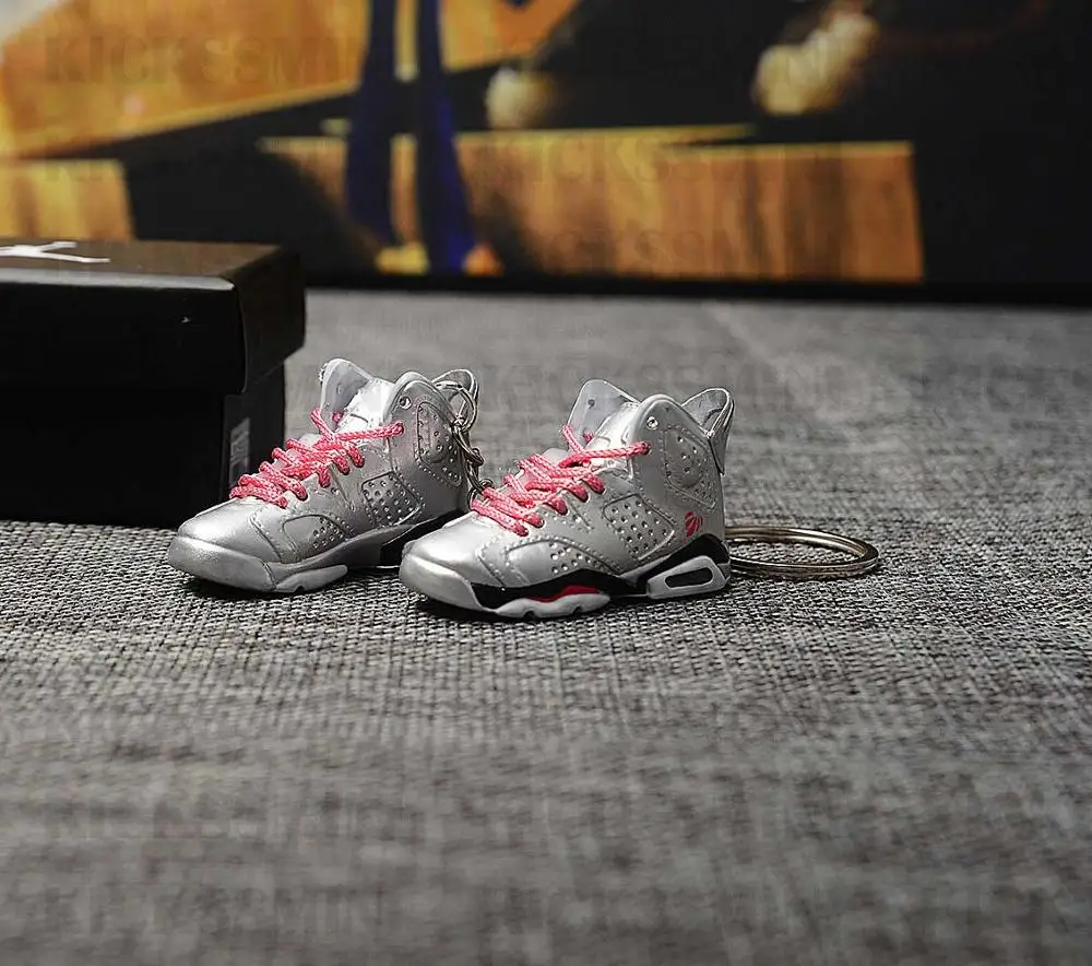 Дропшиппинг Air Jordan AJ6 GS День Святого Валентина кроссовки брелоки 1/6 масштаб 3D мини-кроссовки JORDAN Брелок Кукла аксессуар - Цвет: sk016-19 a pair