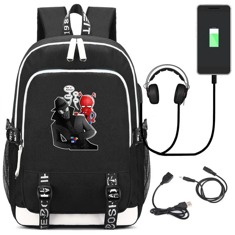 24 Рюкзак с usb-портом для ноутбука с человеком-пауком Noir Peter Parker, дорожная сумка для подростков, мужчин и женщин, повседневные школьные сумки, сумки для книг, рабочая сумка - Цвет: 24