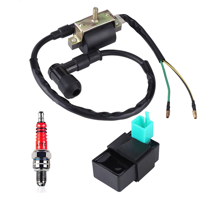 1 Set Motorcycle Ignition Coil CDI Spark Plug Kit Quad Dirt Bike ATV Buggy 50cc 70cc 110cc 125cc