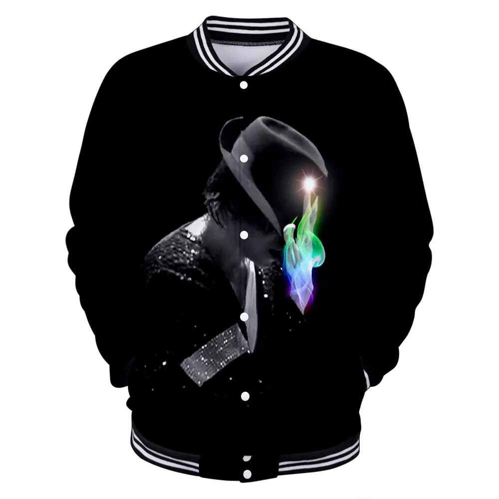 Michael Joseph Jackson 3D Fashion V-neck Baseball Jacket Famale/Male Kpop Winter Harajuku Streetwear Casual Cool Jackets