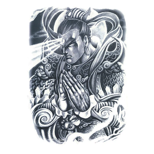 China Ancient Myth Character Tattoo Ares Erlang Yang Jian Whole Back Waterproof Temporary Stickers 34x48cm China Ancient Myth Character Tattoo Ares Erlang Yang Jian Whole Back Waterproof Temporary Stickers 34x48cm
