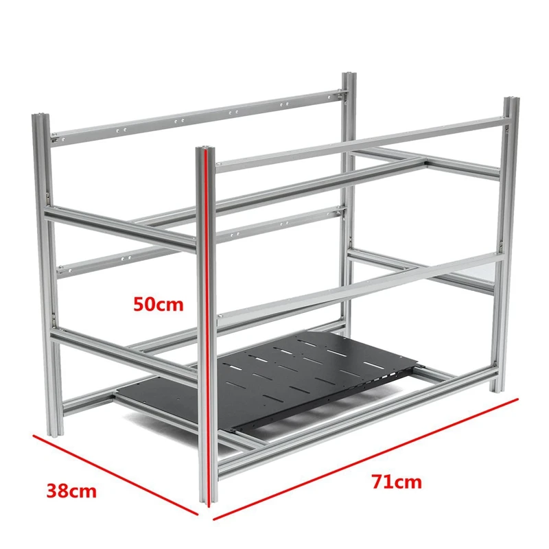 Open Air Mining Rig Stackable Frame Case Tower 10 LED Fans for 14 GPU ETH BTC Ethereum Computer Mining Frame Case Server Chassis