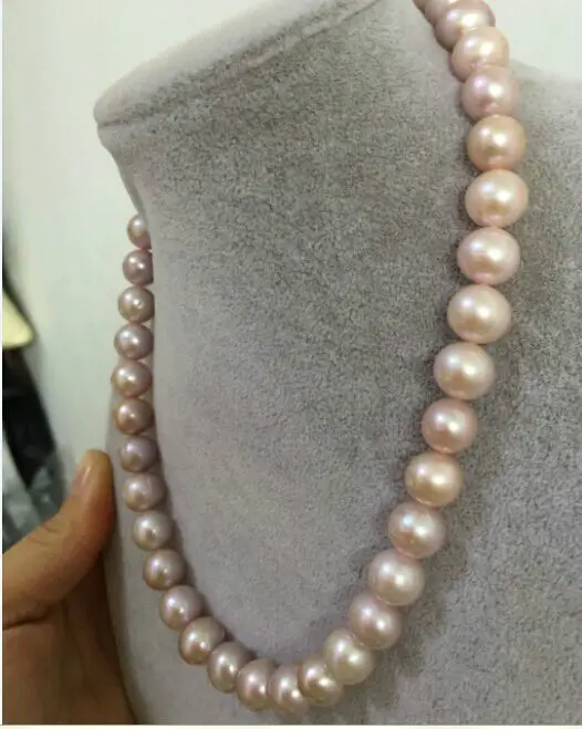 

elegantround 12mm south sealavender pearl necklace 18"14KGP