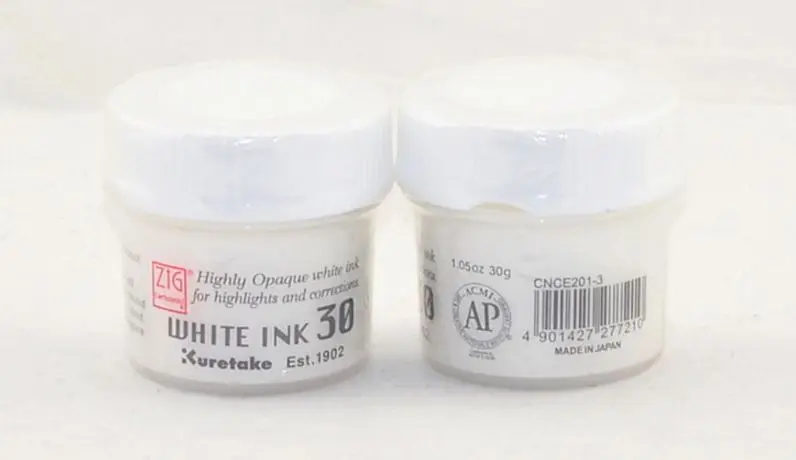 ZIG White Opaque Ink Kuretake Paint for Highlights and Corrections 30ml Japan