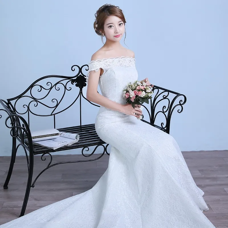 2016 New Arrived Fashion Boat Neck Mermaid Wedding Dress Vintage Turmpet Bride Gown Dresses Fashion robe de mariage WD2844 (3)