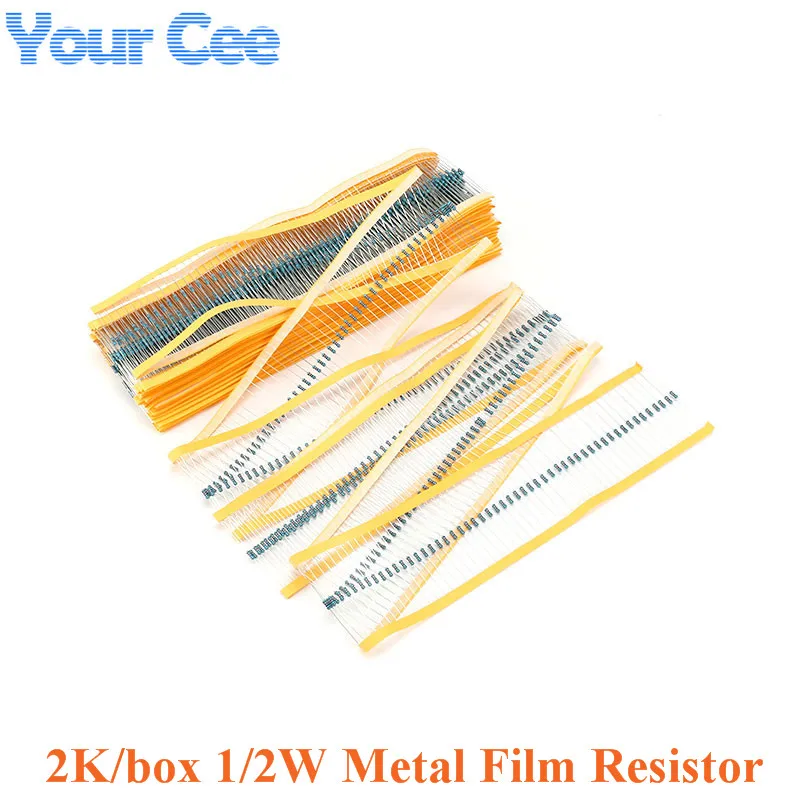  1 2W Metal Film Resistor Resistance 1% Tolerance Precision RoHS Lead Free for 10R to 1M (2)
