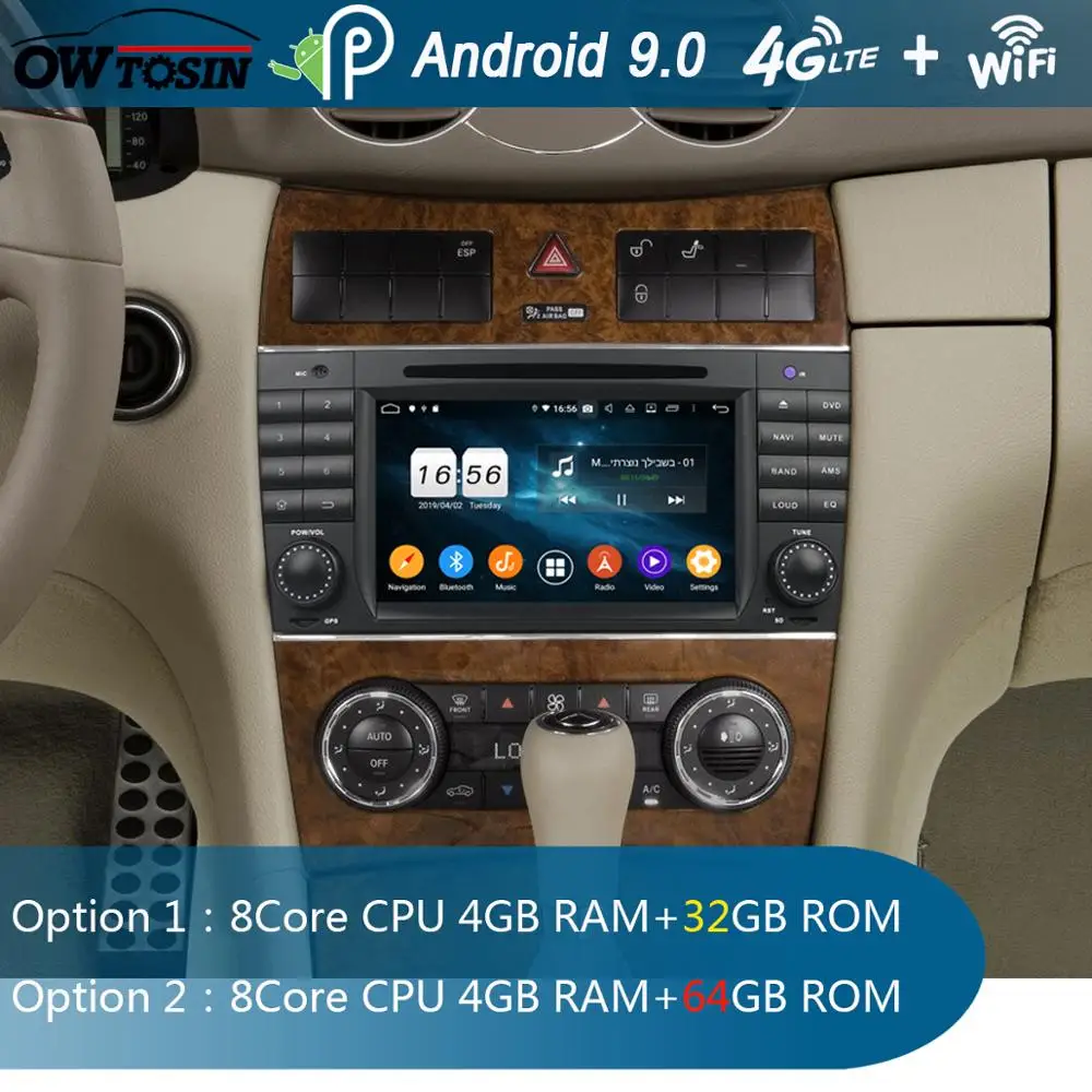 " ips Android 9,0 8 Core 4G+ 64G Автомобильный dvd-плеер для Mercedes Benz C CLC CLK класс CLS W203 W209 W219 W467 gps компактное минирадио Parrot BT