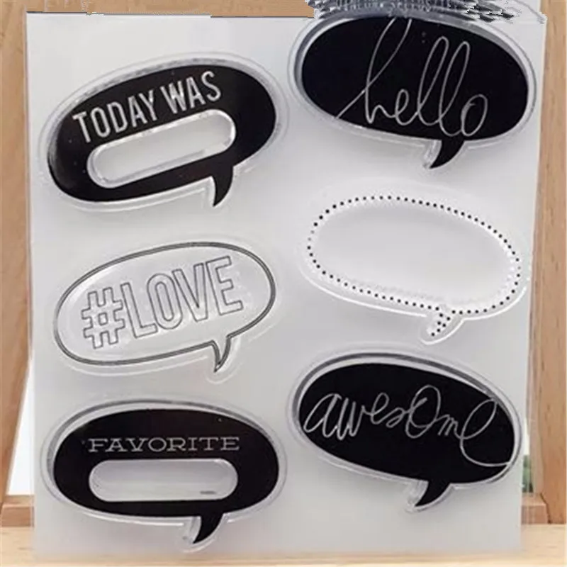 

Comments Box Designs Transparent Clear Stamp DIY Silicone Seals Scrapbooking/Card Making/Photo Album Decoration Accessories