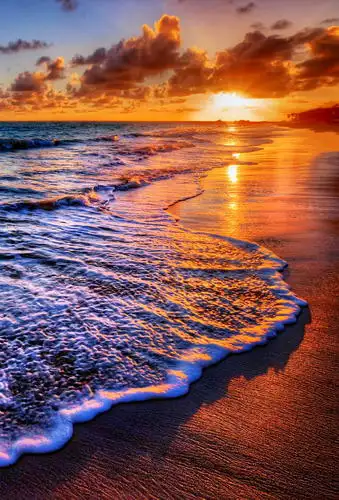 

Anti-crease material background sunset glow on the sea beach photography backdrop for photography backgrounds props HG-226-A