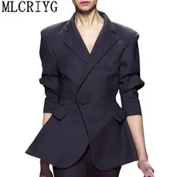 Для женщин пиджак и куртки 2019 Новая мода Элегантный Slim Fit пальто женский Для женщин s Бизнес костюмы офис Повседневная обувь базовые Топы LX61