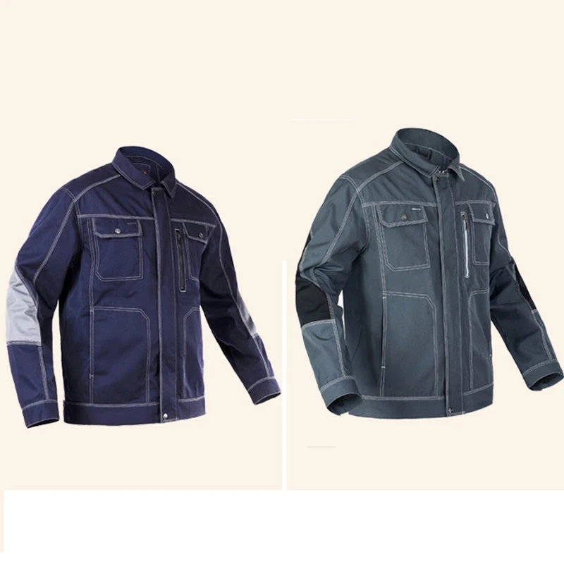 Men Spring Autumn Workwear Jacket Multi pockets Long sleeved Work
