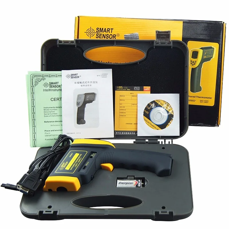 SMART SENSOR AR892+ Infrared Thermometer Professional Industrial Digital Non Contact Pyrometer Gauge 200~2200C (392F~3992F) SMART SENSOR AR892+ Infrared Thermometer Professional Industrial Digital Non Contact Pyrometer Gauge 200~2200C (392F~3992F)