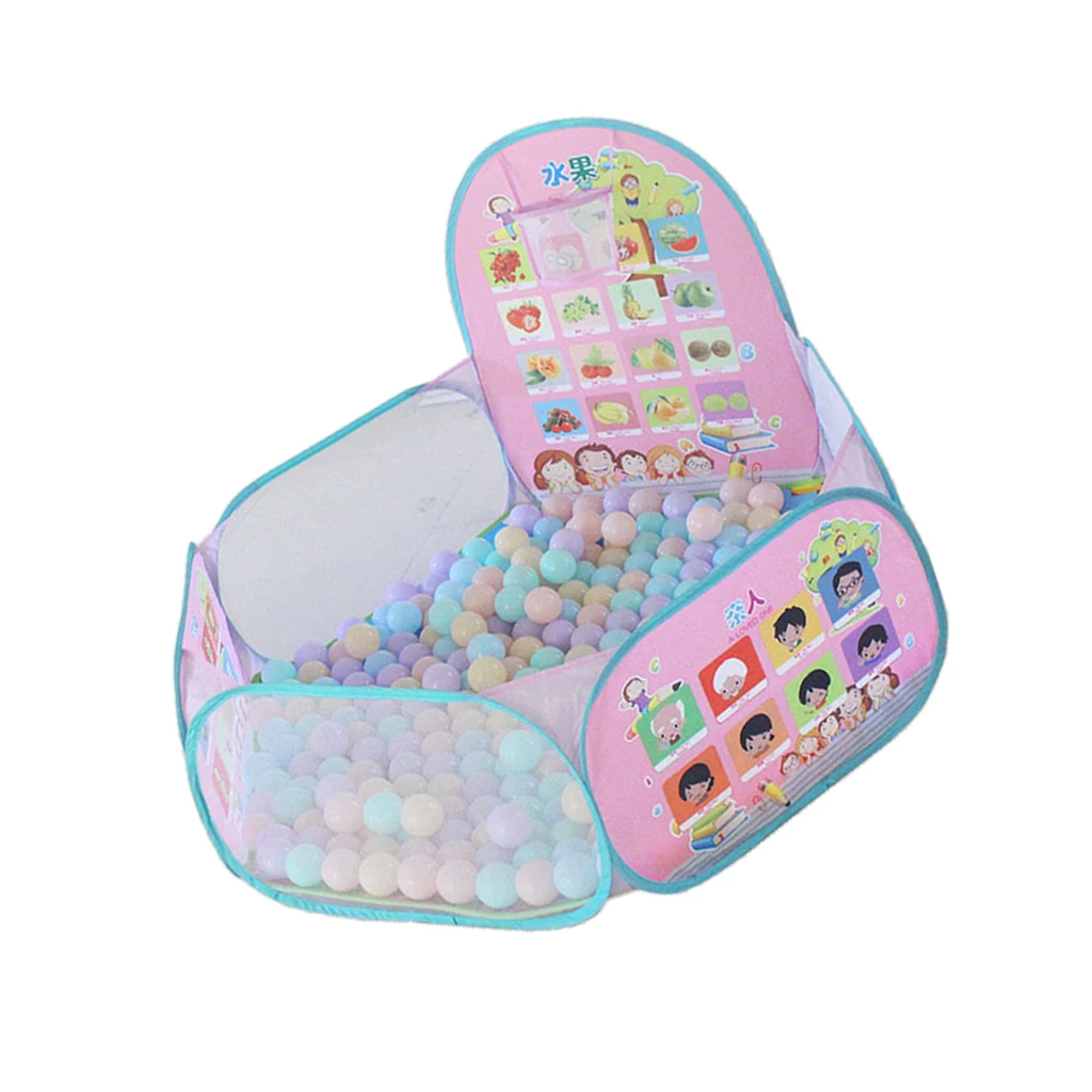 Fun Pop Up Ball Pit Pool Toddler Baby Play Tent Playhouse Playpen with Basketball Hoop Developmental play Game Toy 120CM/ 47''