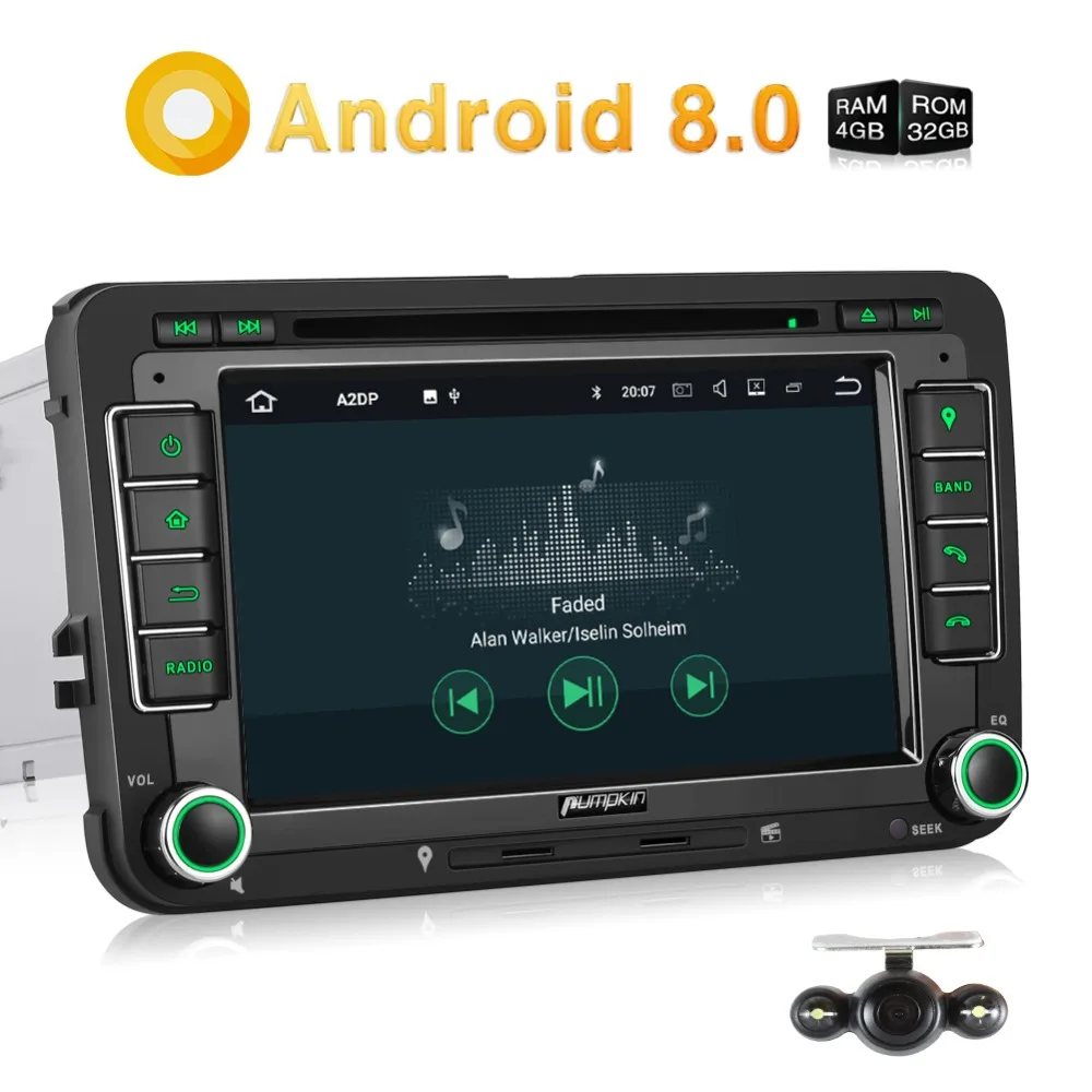 Best Pumpkin Car Multimedia Player 2 Din 7" Android 8.0 Car Stereo Octa-Core GPS Navigation For VW/Skoda/Seat/Golf Car Radio Audio 1