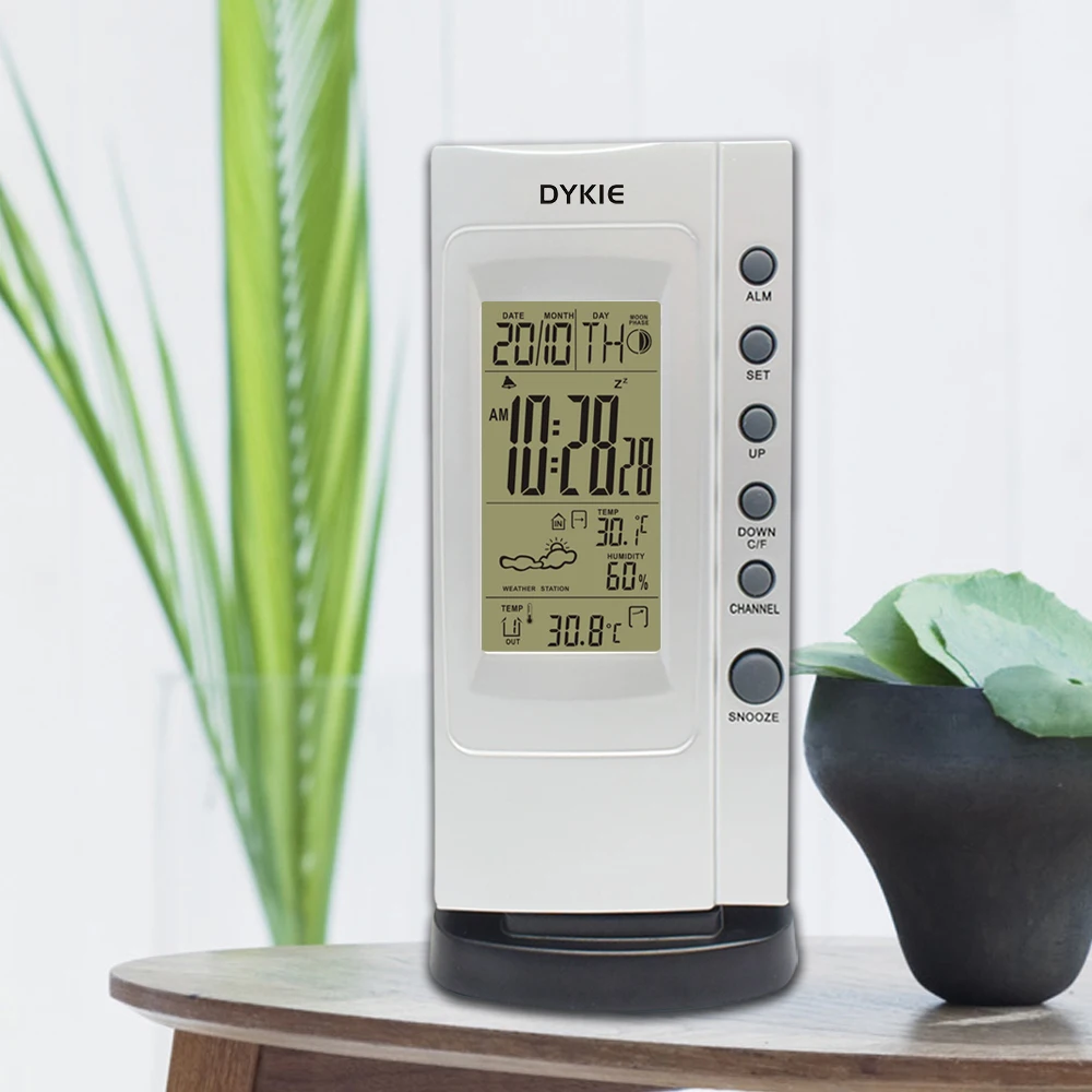 DYKIE Высокая Точность lcd RCC Беспроводная метеостанция Крытый открытый цифровой
