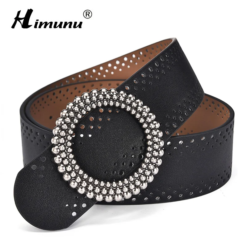 

Vintage Genuine Leather Fashion Skirt Girdles Belts Candy Black Red Colors Brand Luxury Cowskin Female Belt for Women