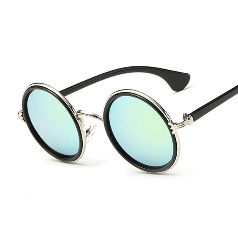 HUHAITANG, роскошные круглые солнцезащитные очки, женские, Ретро стиль, стимпанк, солнцезащитные очки для мужчин,, высокое качество, фирменный дизайн - Цвет линз: C9 silver