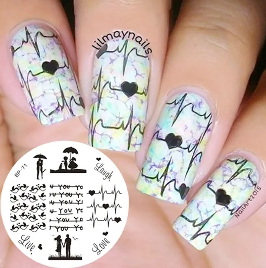 Born Pretty Stamping Template Love Theme Heart Cute Birds Nail Art Born Pretty Stamping Template Love Theme Heart Cute Birds Nail Art Plates Image Plate 7 Patterns In Templates From Beauty Health On