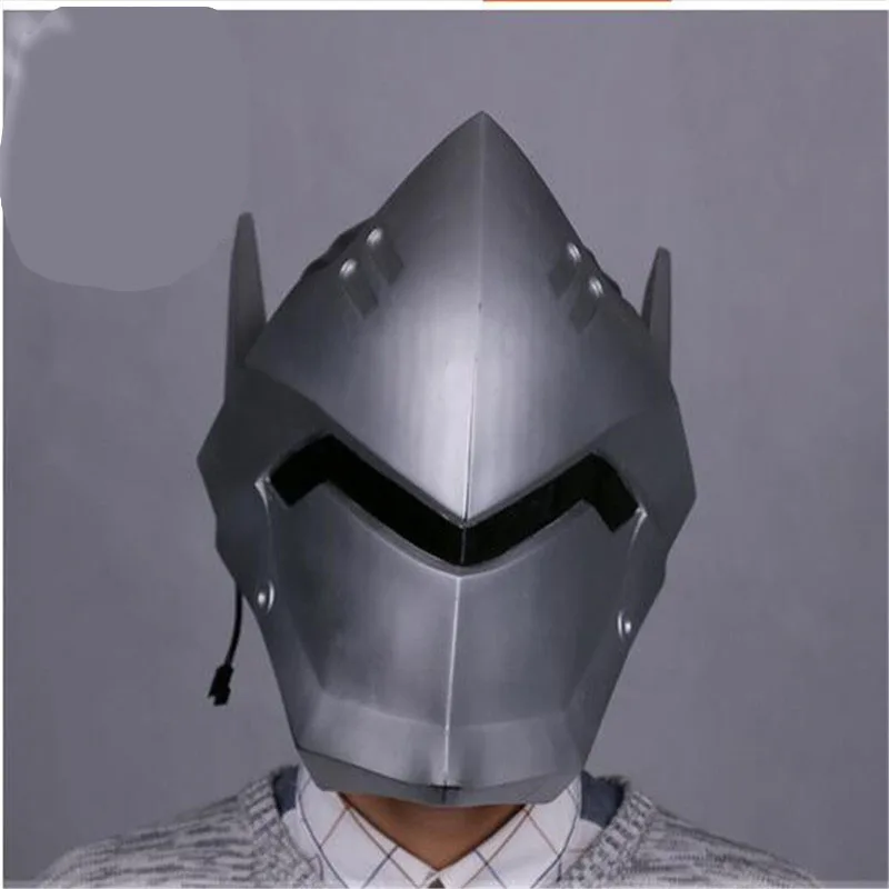 OW Game Over Genji Overhead Clock Helmet With Light Cosplay Mask PVC Helmet Halloween Carnival Party Prop (2)