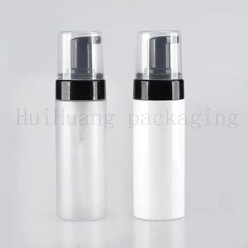 

20pc 150ml foaming PET bottle Liquid dispenser with foaming black pump liquid soap Foam Pump transparent plastic cosmetic bottle