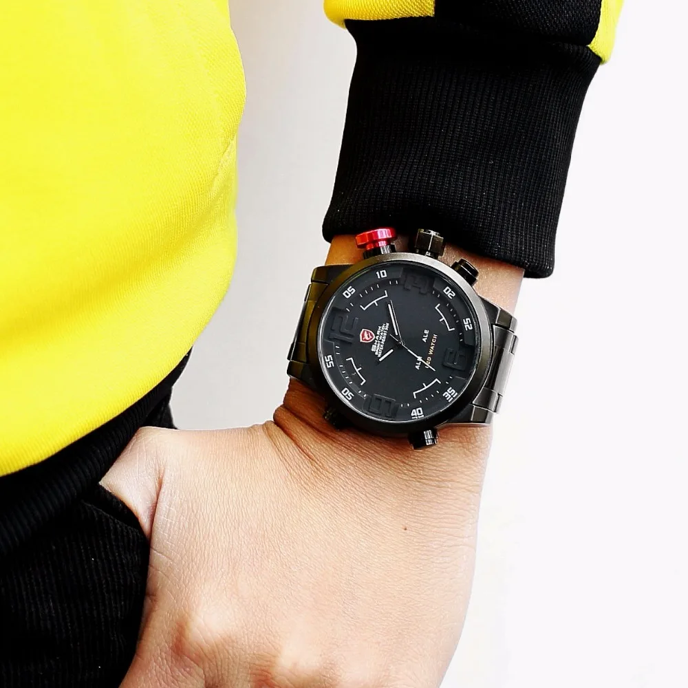 Luxury Package Box SHARK Sport Watch Brand Reloj Hombre Calendar Digital Army Quartz Military LED Steel Wrist Watches /SH103-108 Luxury Package Box SHARK Sport Watch Brand Reloj Hombre Calendar Digital Army Quartz Military LED Steel Wrist Watches /SH103-108