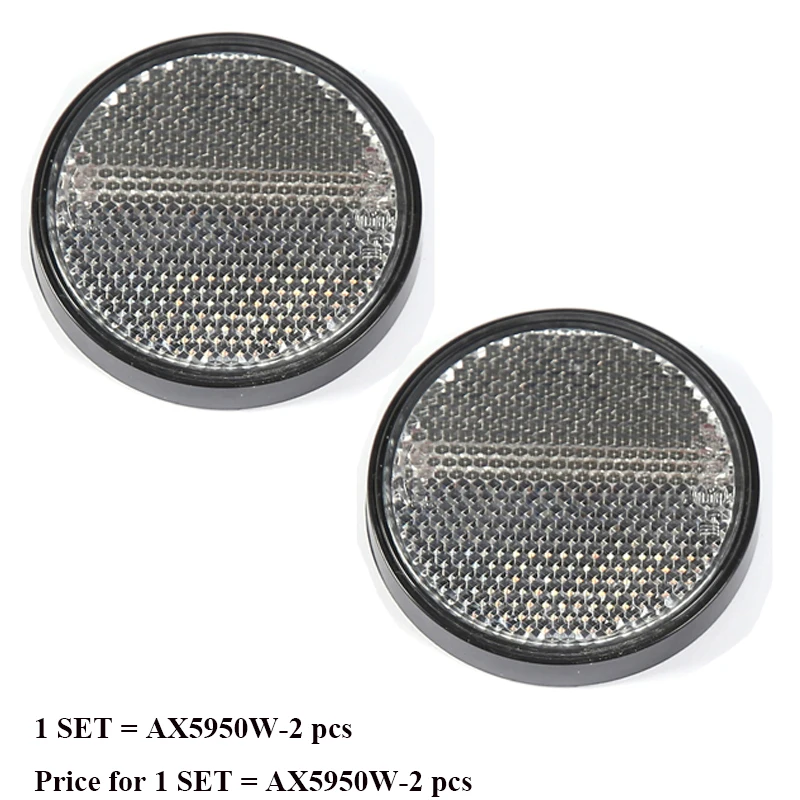 

2 pcs White round reflector strip for trailer truck lorry bus RV caravan camp bike towing car accessories camp self adhesive