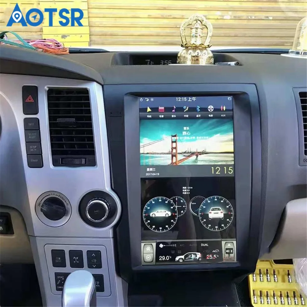 Discount 13.6 inch Android 8.1 ROM 64GB Car GPS Navigation player For TOYOTA Tundra 2007-2013 Head Unit stereo multimedia car DVD Player 1