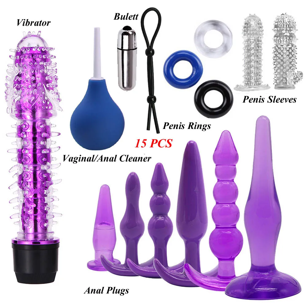 Adult Sex Toys Set Vibrators/Lock Rings/Kegel Ball/Anal Plugs/Finger Massagers/Anus Washer Sex Massage Tools For Women Men Gays 2